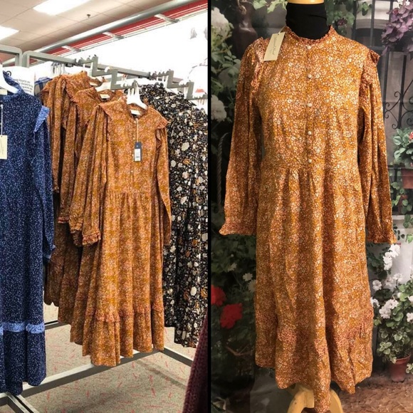 Vintage Inspired Floral Ruffled Maxi Prairie Dress - Picture 2 of 5